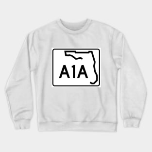 Florida A1A Highway Sign Beach Culture Icon Crewneck Sweatshirt